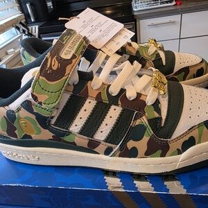 Adidas Forum 84 Bape Low 30th Anniversary Green Camo Sz 8.5 New In BOX